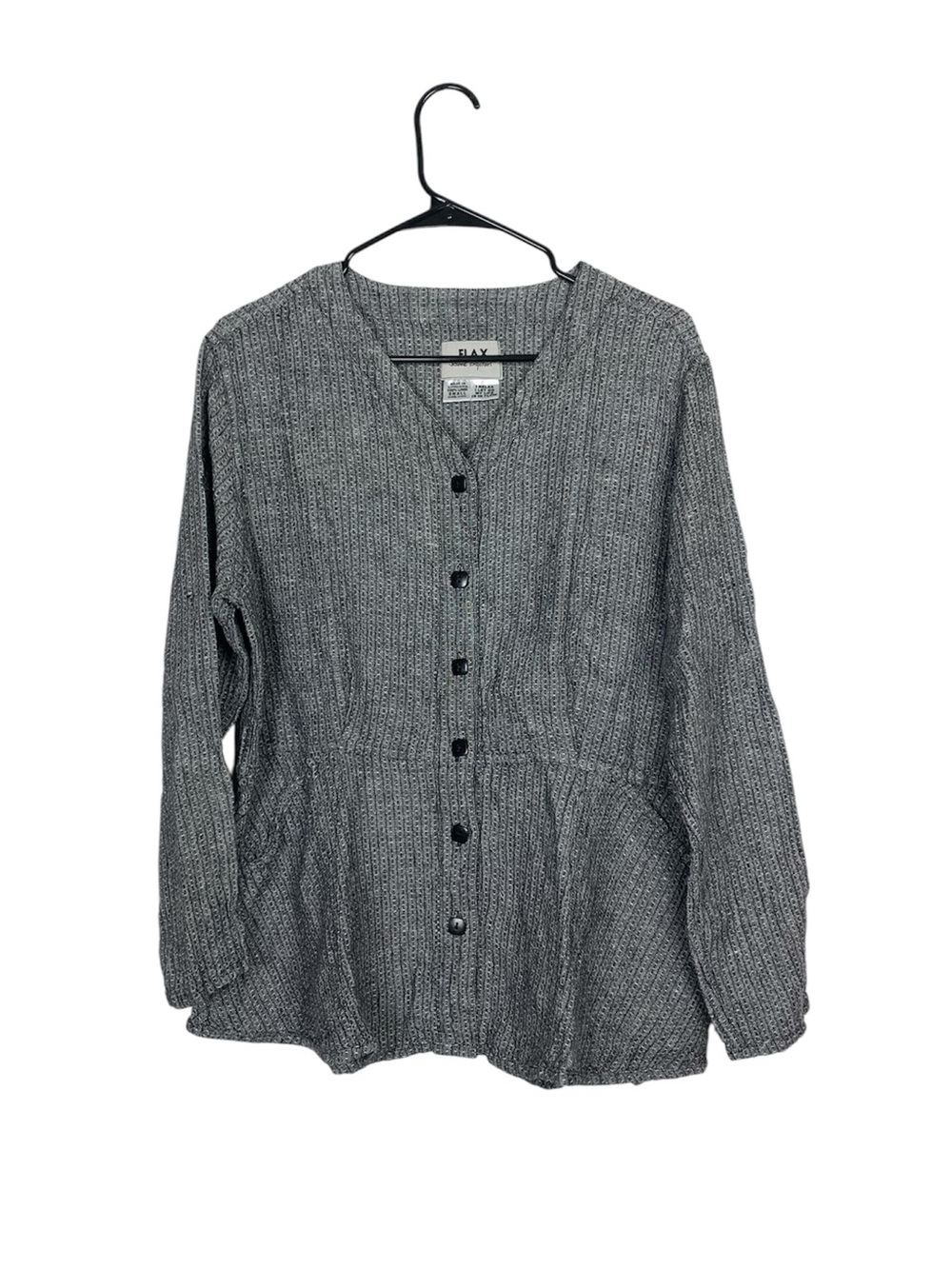 Flax linen long sleeve top size small boho relaxed